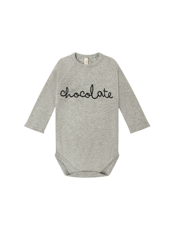 Organic Zoo Grey Melange Chocolate Bodysuit
