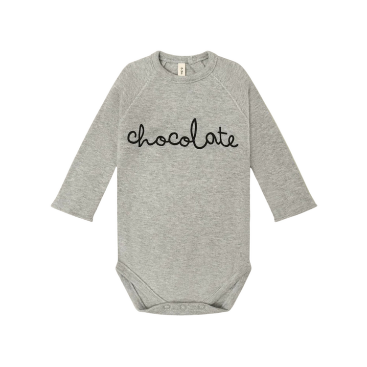 Organic Zoo Grey Melange Chocolate Bodysuit