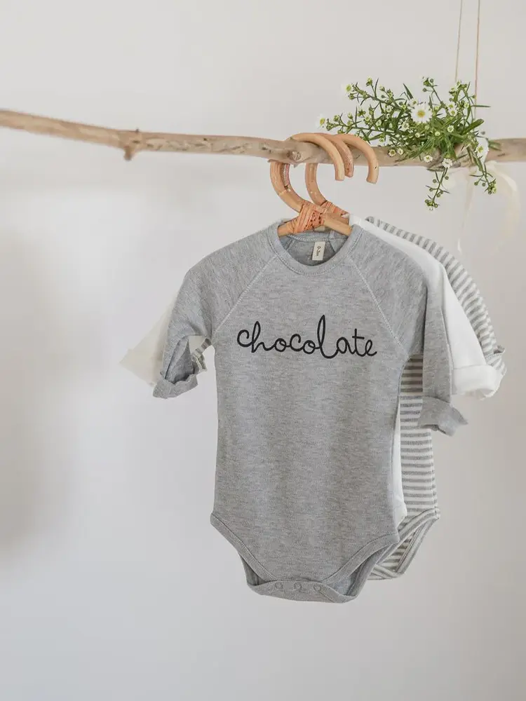 Organic Zoo Grey Melange Chocolate Bodysuit