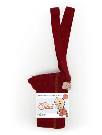 Silly Silas Footed Tights - Acorn Brown w. Maple Leaf