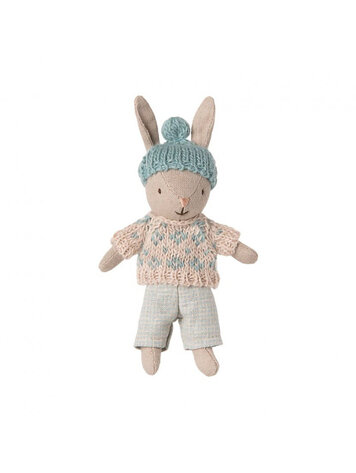 Maileg Winter Rabbit, Micro - Sand - Mint