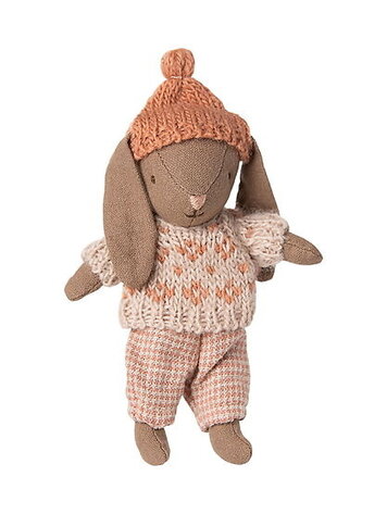 Maileg Winter Bunny, Micro - Brown - Rose