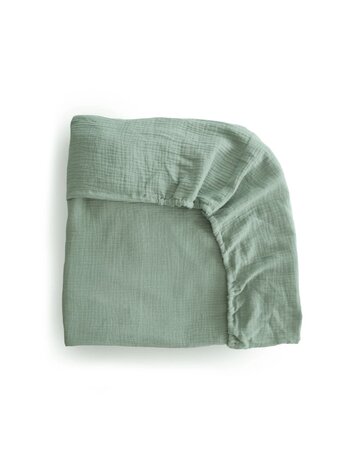 Mushie Crib Sheet - Roman Green