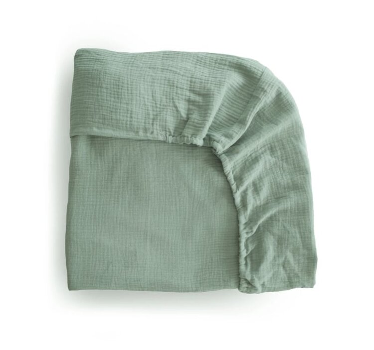 Mushie Hoeslaken Babybed - Roman Green