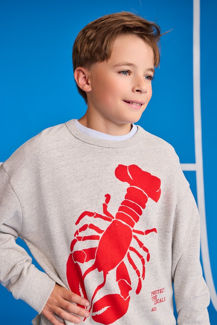 American Outfitters Oscar Sweater Lobster - Grey Melange