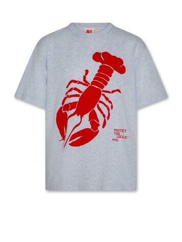 American Outfitters Silas T-shirt Lobster - Heather Light Blue