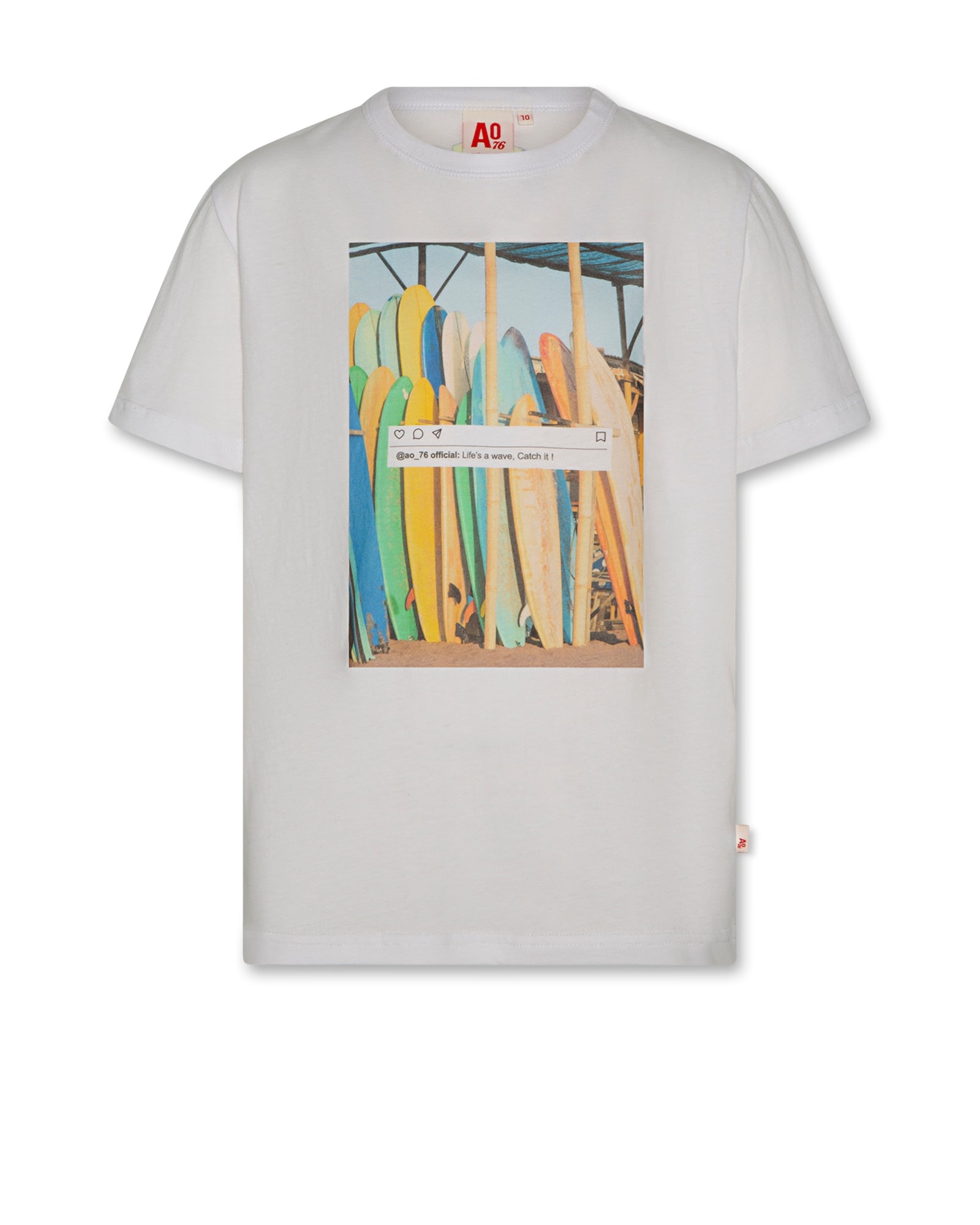 Mat T-shirt Surfboards - White - Couleur Locale Kids