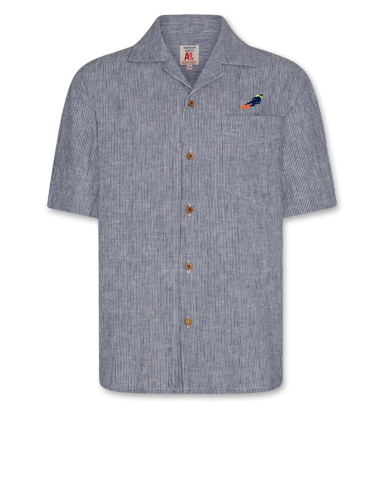 American Outfitters Hawaiian Shirt Scuba - Cobalt Blue