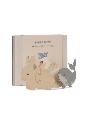 Konges Sløjd 3 Animals Puzzle - Beige