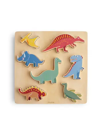 Mushie Houten Puzzel - Dino