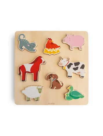 Mushie Wooden Puzzle - Farm