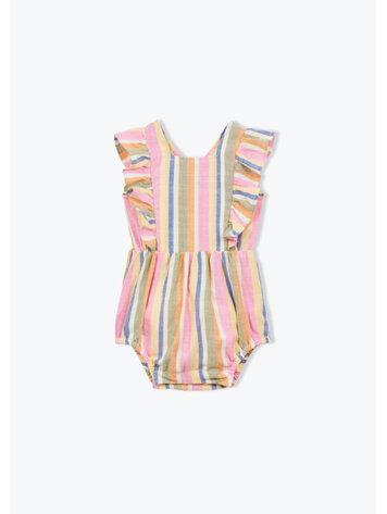 Arsène & Les Pipelettes Barboteuse Rayures Bayaderes - Multicolour