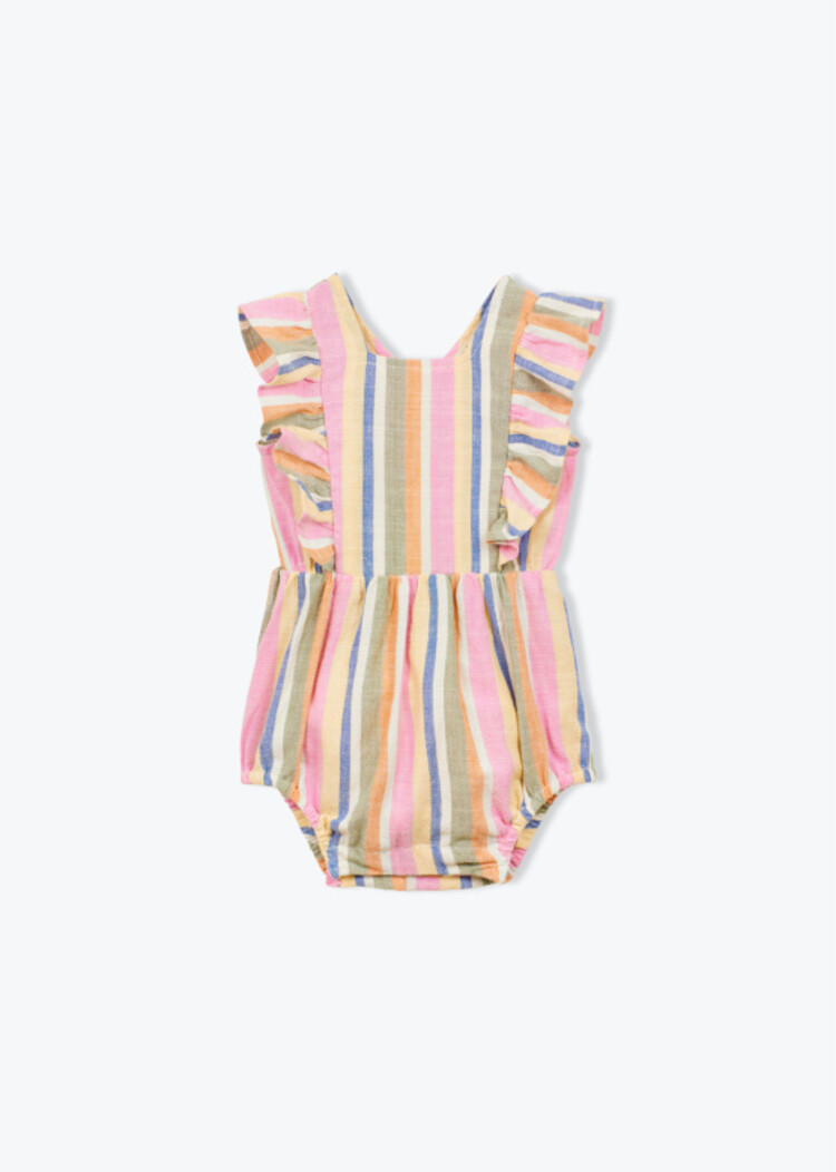 Arsène & Les Pipelettes Barboteuse Rayures Bayaderes - Multicolour