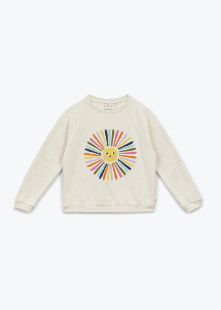 Arsène & Les Pipelettes Sweat Bouclette Fleur - Sable Chine