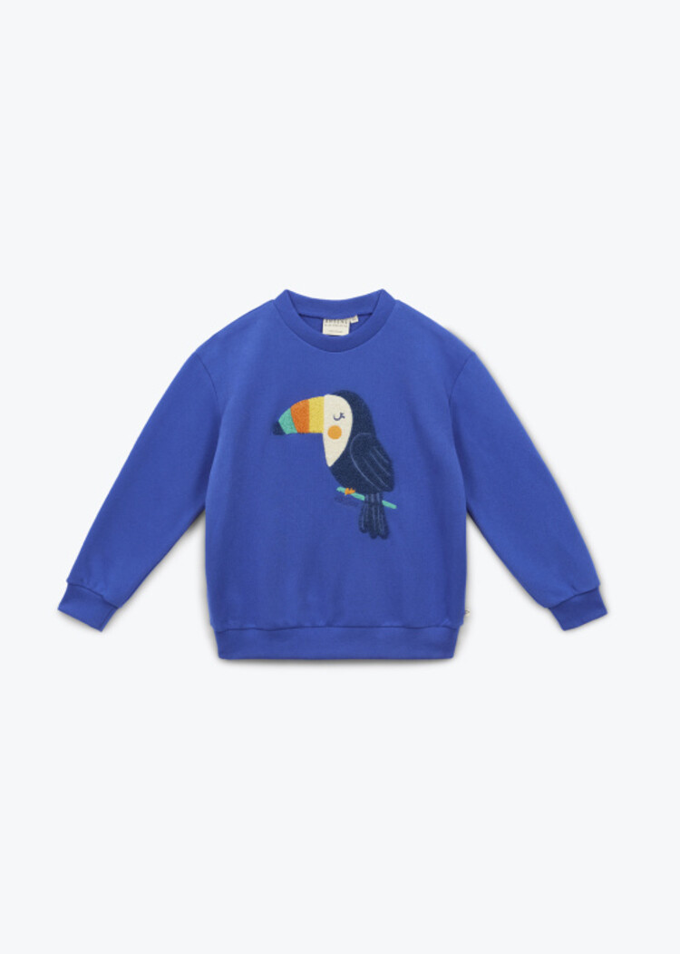 Arsène & Les Pipelettes Sweat Broderie Toucan - Cobalt
