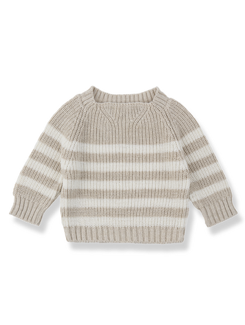 1+ in the family Xaloc Striped Sweater - Beige