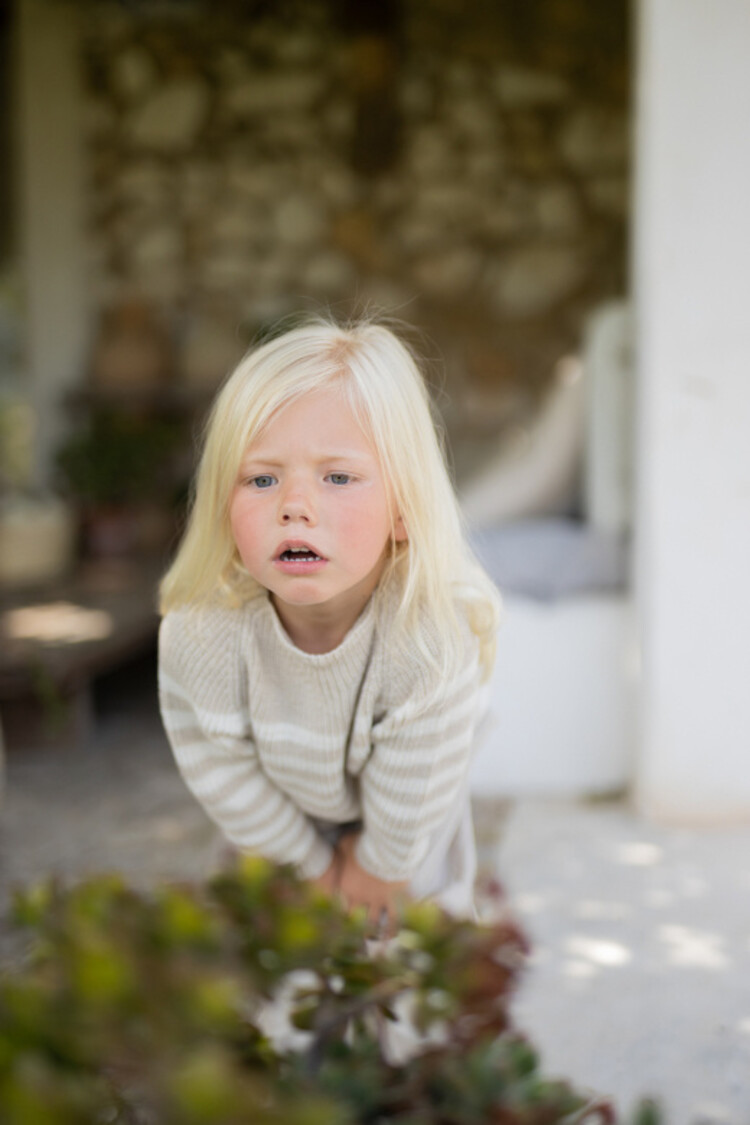 1+ in the family Xaloc Striped Sweater - Beige