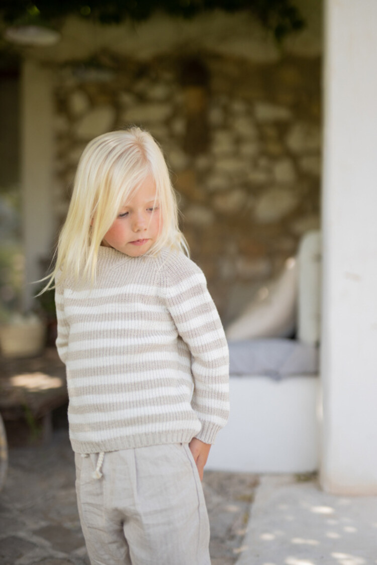 1+ in the family Xaloc Striped Sweater - Beige