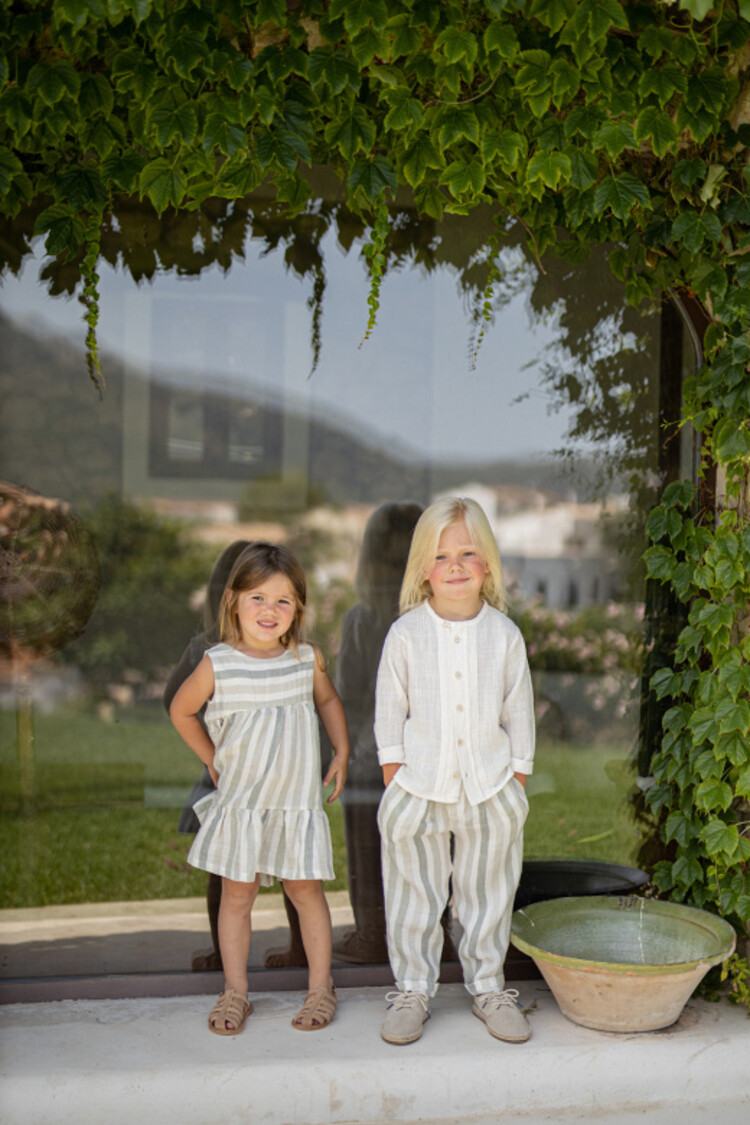 1+ in the family Regencos Striped Pants - Beige