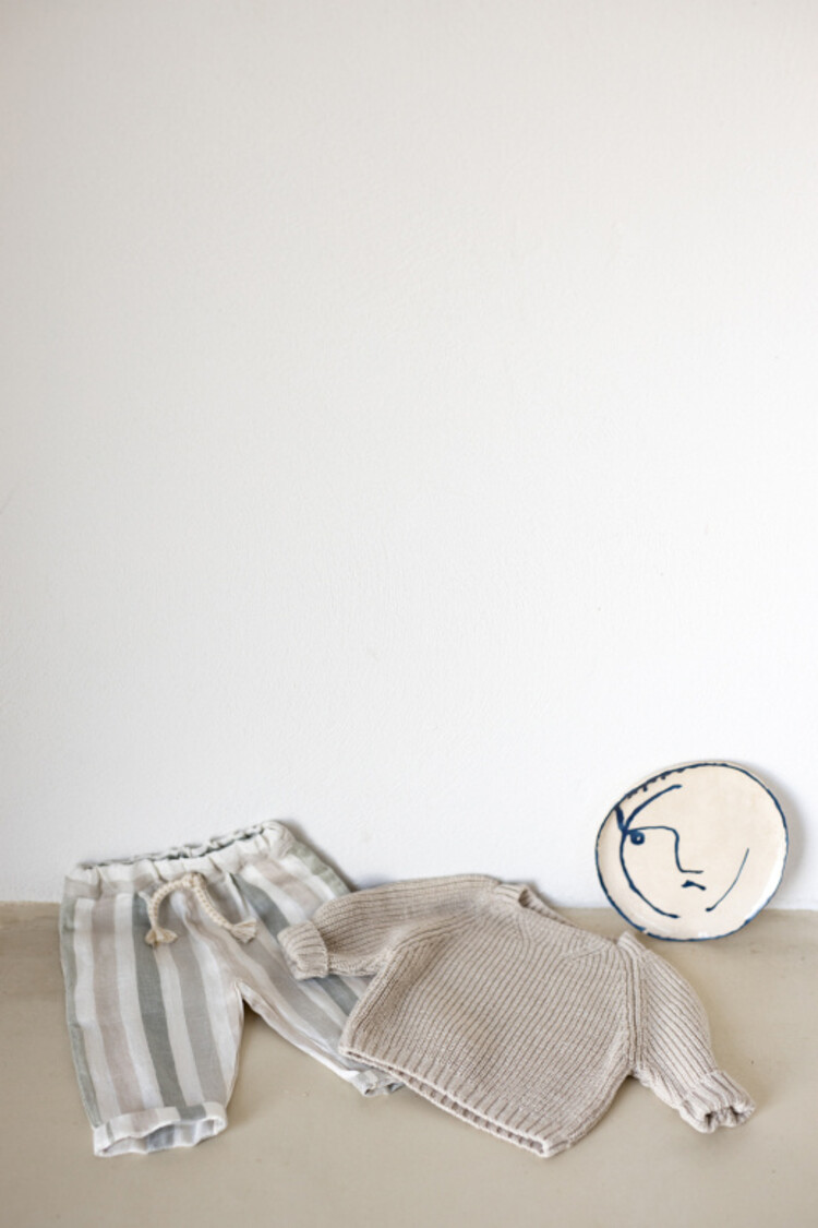 1+ in the family Regencos Striped Pants - Beige