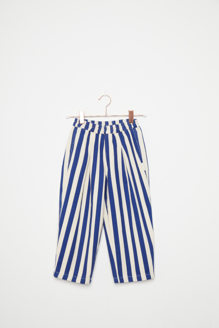 Weekend House Kids Blue Striped Pants - Ecru