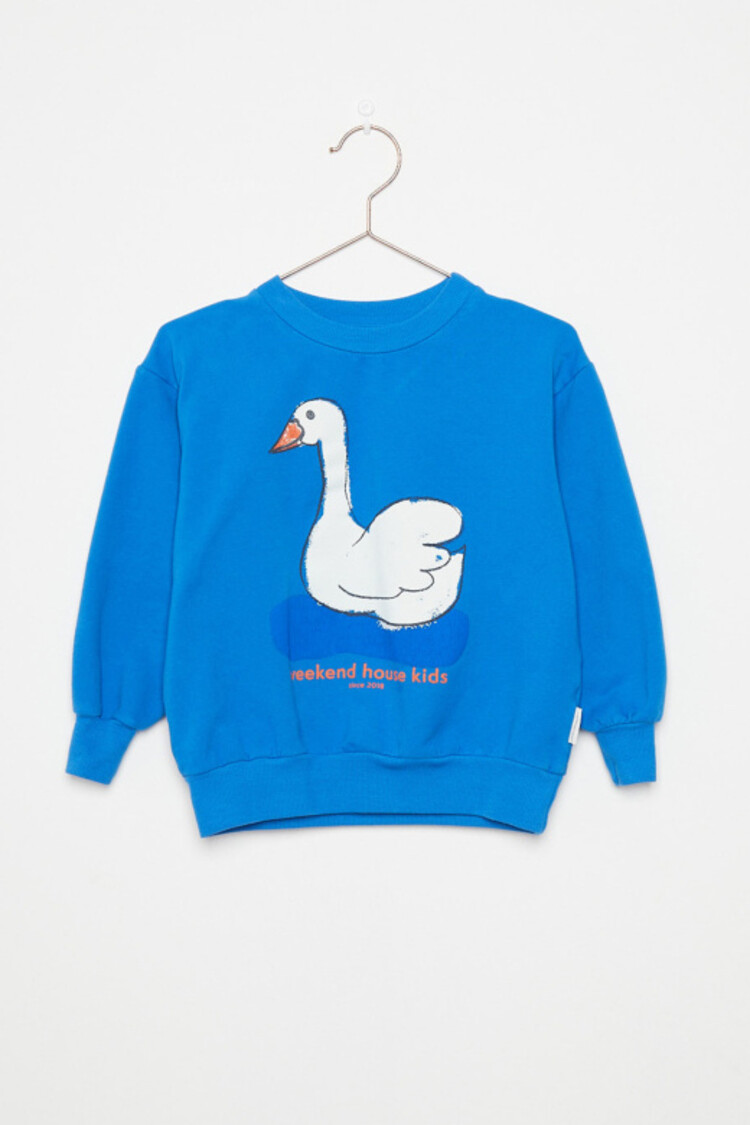 Weekend House Kids Swan Sweatshirt - Azulin