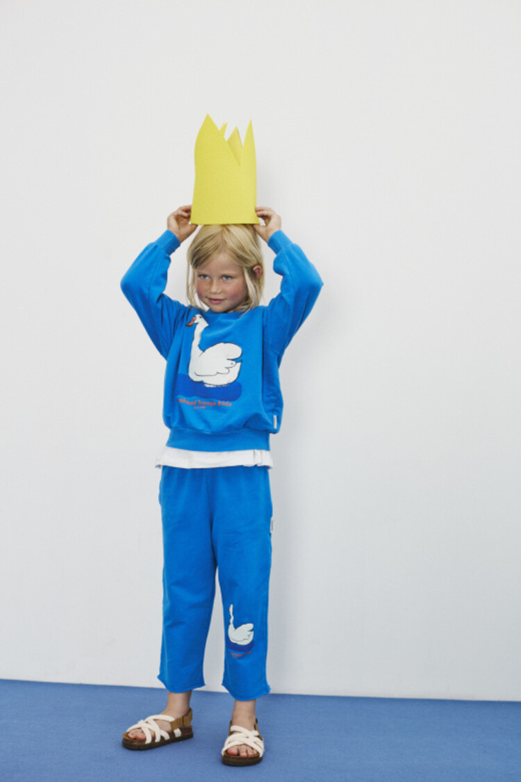 Weekend House Kids Swan Sweatshirt - Azulin