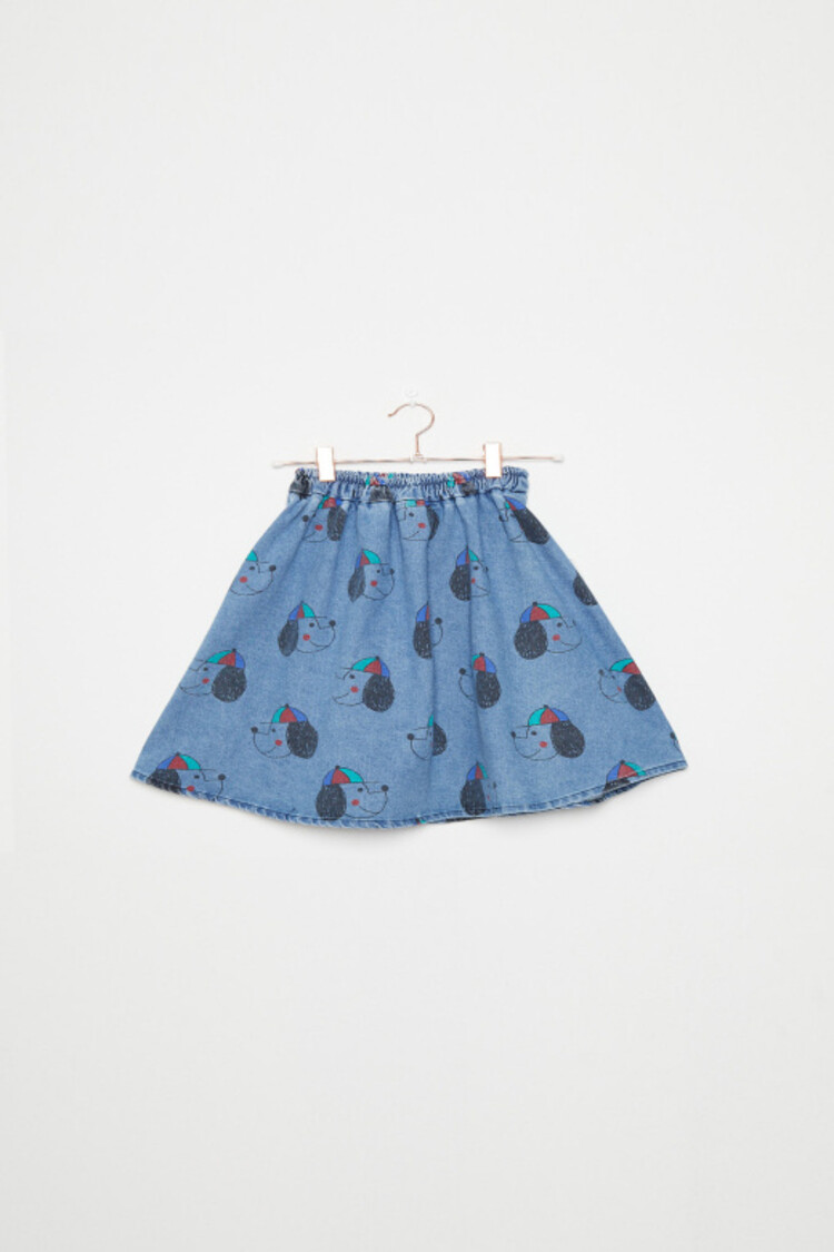 Weekend House Kids Happy Dog Short Skirt - Denim