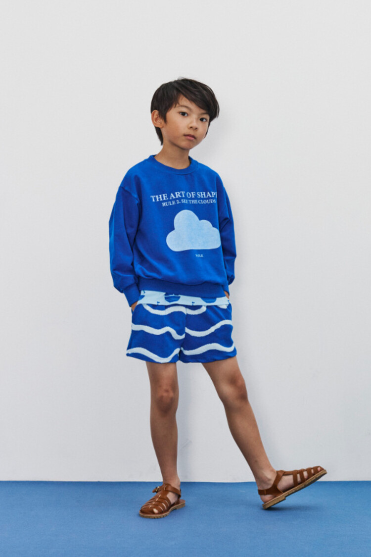 Weekend House Kids Cloud Shape Sweatshirt - Nautical Blue