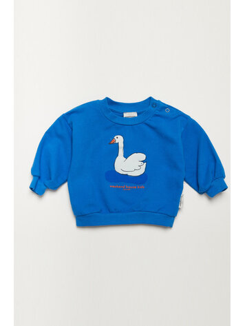 Weekend House Kids Swan Baby Sweatshirt - Azulin