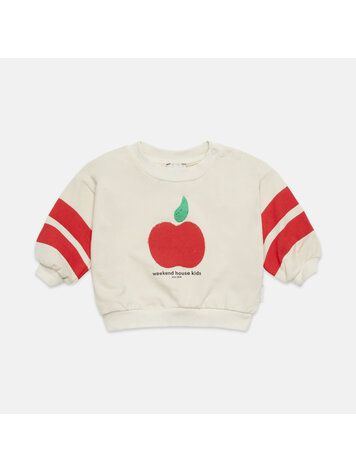 Weekend House Kids Apple Baby Sweatshirt - Ecru