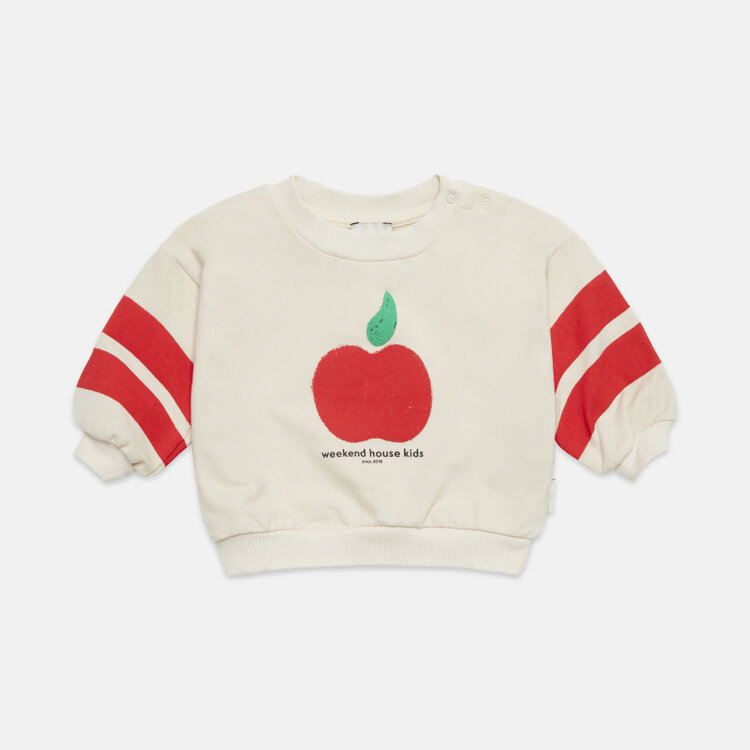 Weekend House Kids Apple Baby Sweatshirt - Ecru