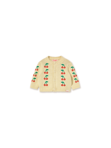Tiny Cottons Mini Cherries Knitted Baby Cardigan - Yellow