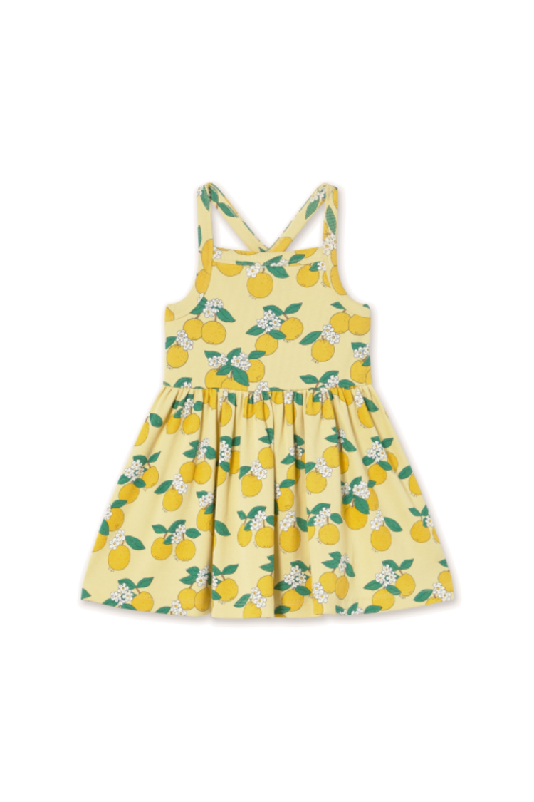 Tiny Cottons Oranges Dress - Yellow/Blue
