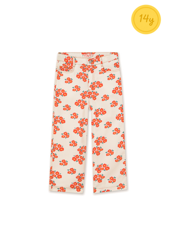 Tiny Cottons Blossoms Twill Jeans - Orange/White