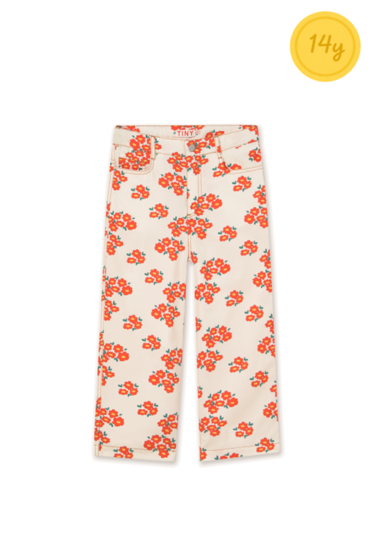 Tiny Cottons Blossoms Twill Jeans - Orange/White