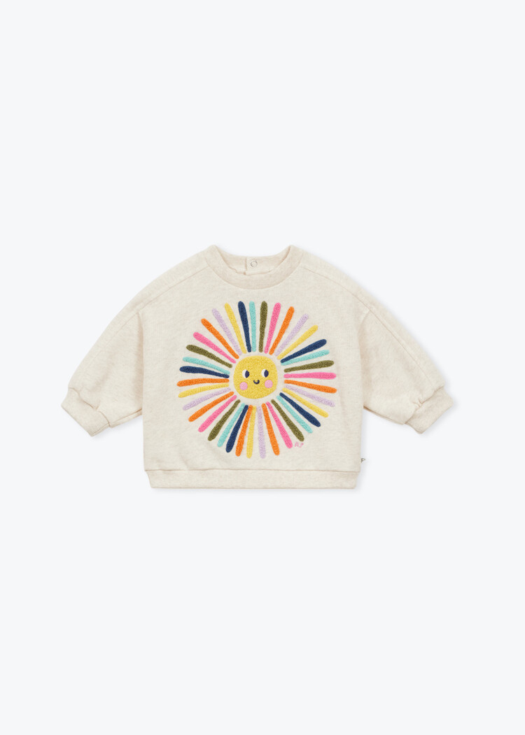Arsène & Les Pipelettes Sweat Bebe Bouclette Fleur - Sable Chine