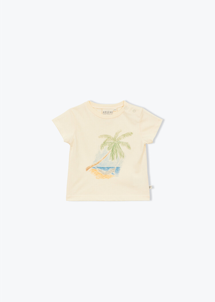 Arsène & Les Pipelettes T-shirt Bebe Palmier - Ecru