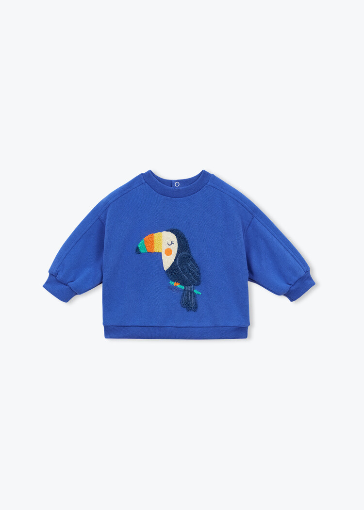 Arsène & Les Pipelettes Sweat Bebe Toucan - Cobalt