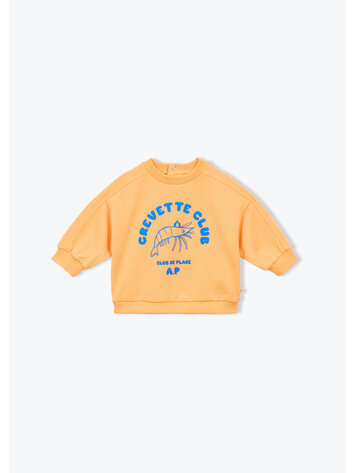 Arsène & Les Pipelettes Sweat Bebe Crevette Club - Apricot