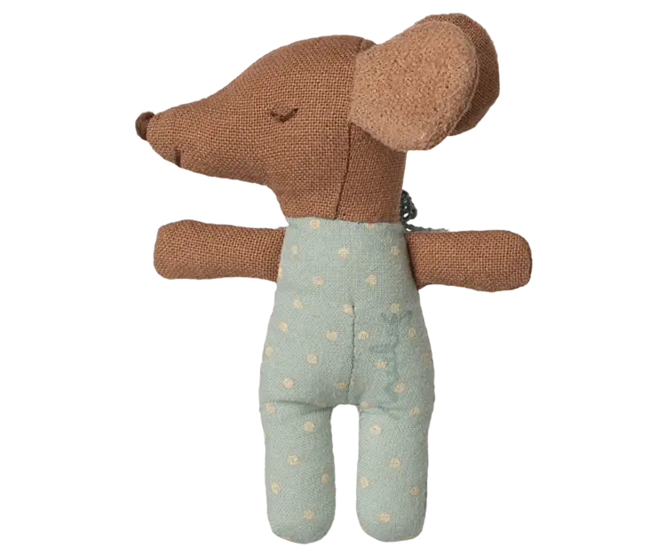 Maileg Sleepy Wakey Baby Mouse In Matchbox - Blue