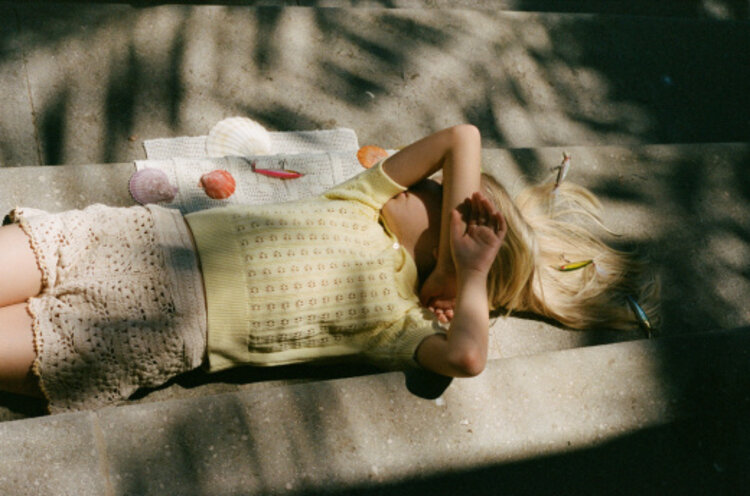 Bebe Organic Anais Crochet Short - Natural Crochet