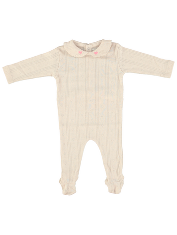 Bebe Organic Bebe Hearts Collar Overall - Natural