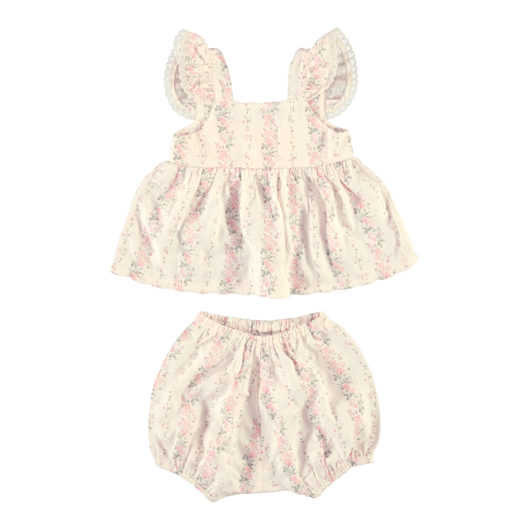 Bebe Organic Irene Baby Set - Floral Stripes