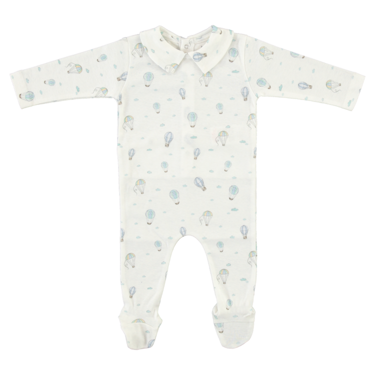 Bebe Organic Finn Collar Overall - Balloon Sky