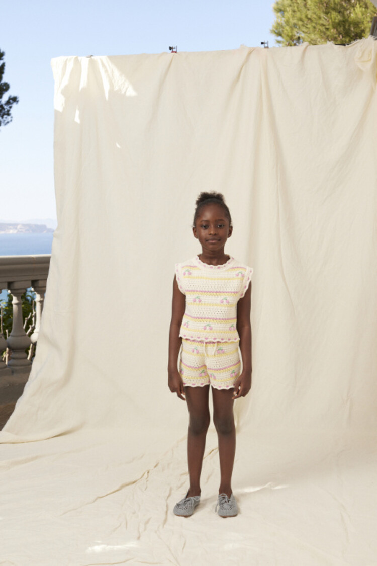 Bebe Organic Paloma Shorts - Cherry Stripe