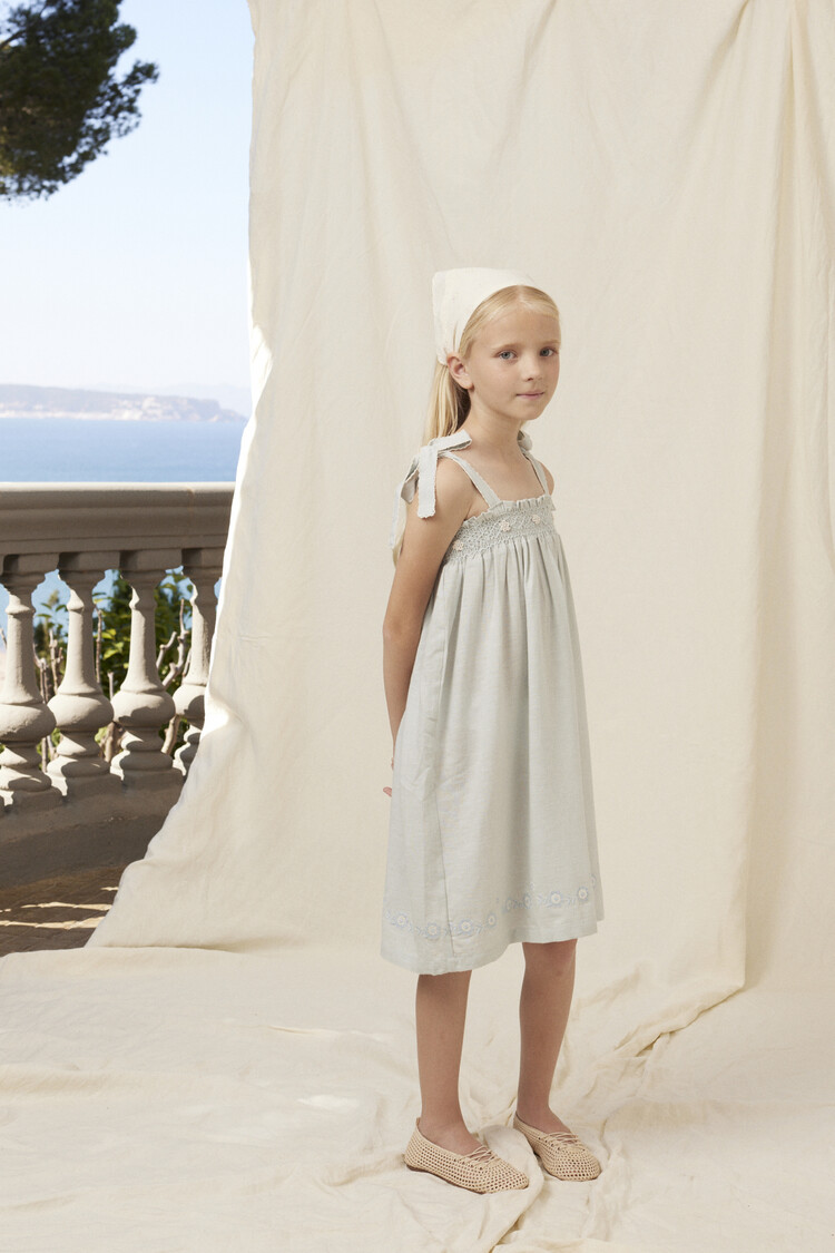 Bebe Organic Maya Dress - Cloud Blue