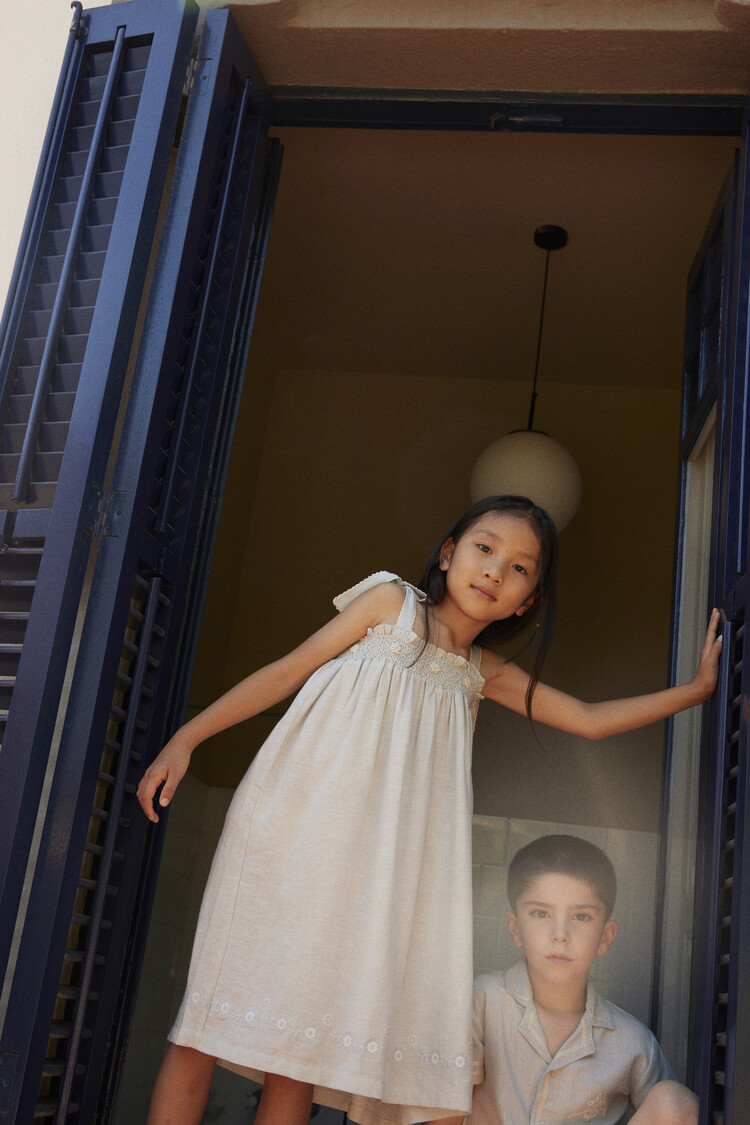 Bebe Organic Maya Dress - Cloud Blue