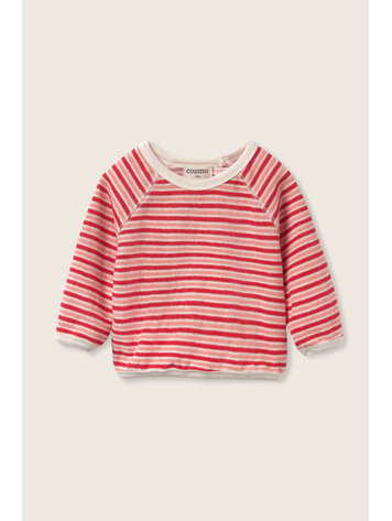 COZMO Fenix Striped Sweatshirt - Pink Tomato