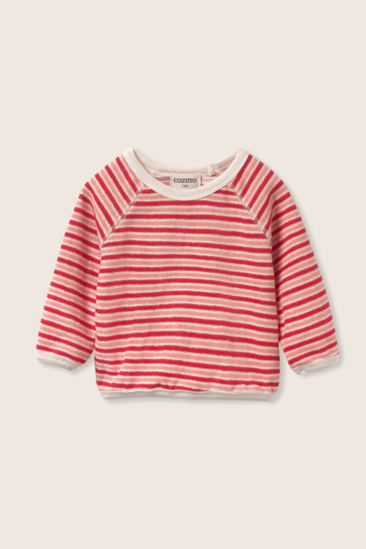 COZMO Fenix Striped Sweatshirt - Pink Tomato